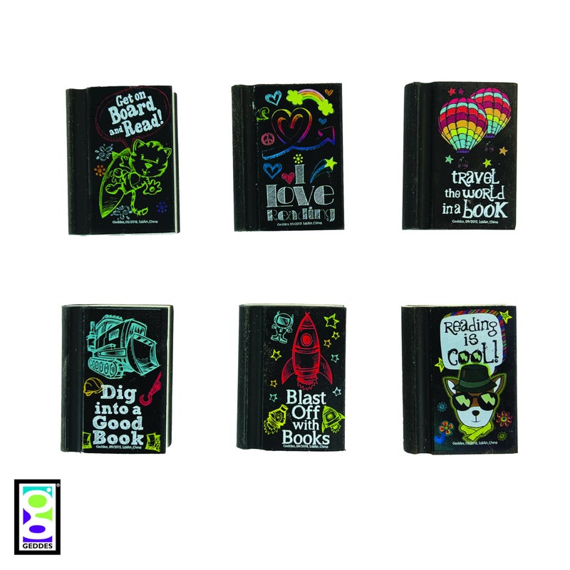 Geddes Raymond Geddes Reading Rocks! Pencil Erasers (Pack of 48) - Image 3